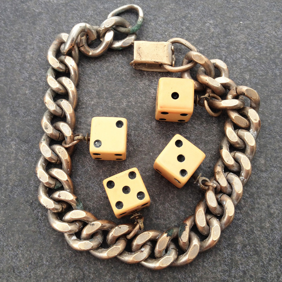 Vintage Jewelry - Vintage 1940's Copper & Bakelite Dice Bracelet